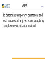 Aim: Determine the total hardness of given water samples..